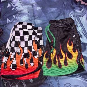 Flame Patterned Shorts Set